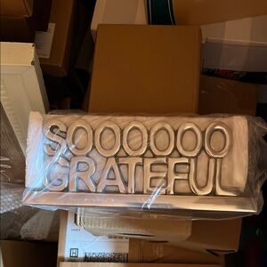 Silver 'So Grateful' Decorative Sign